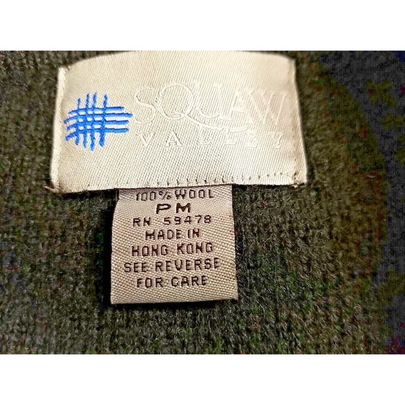 Vintage Squaw Valley Women's Medium Button 100% Wool Sweater Black Cardigan T31 - Picture 6 of 7